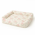 Hundebett aus Baumwolldruck mit Rosenmuster 80x60x20 cm