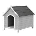 Holz Hundehütte Grau mit Bitumendach 123x83x79 cm