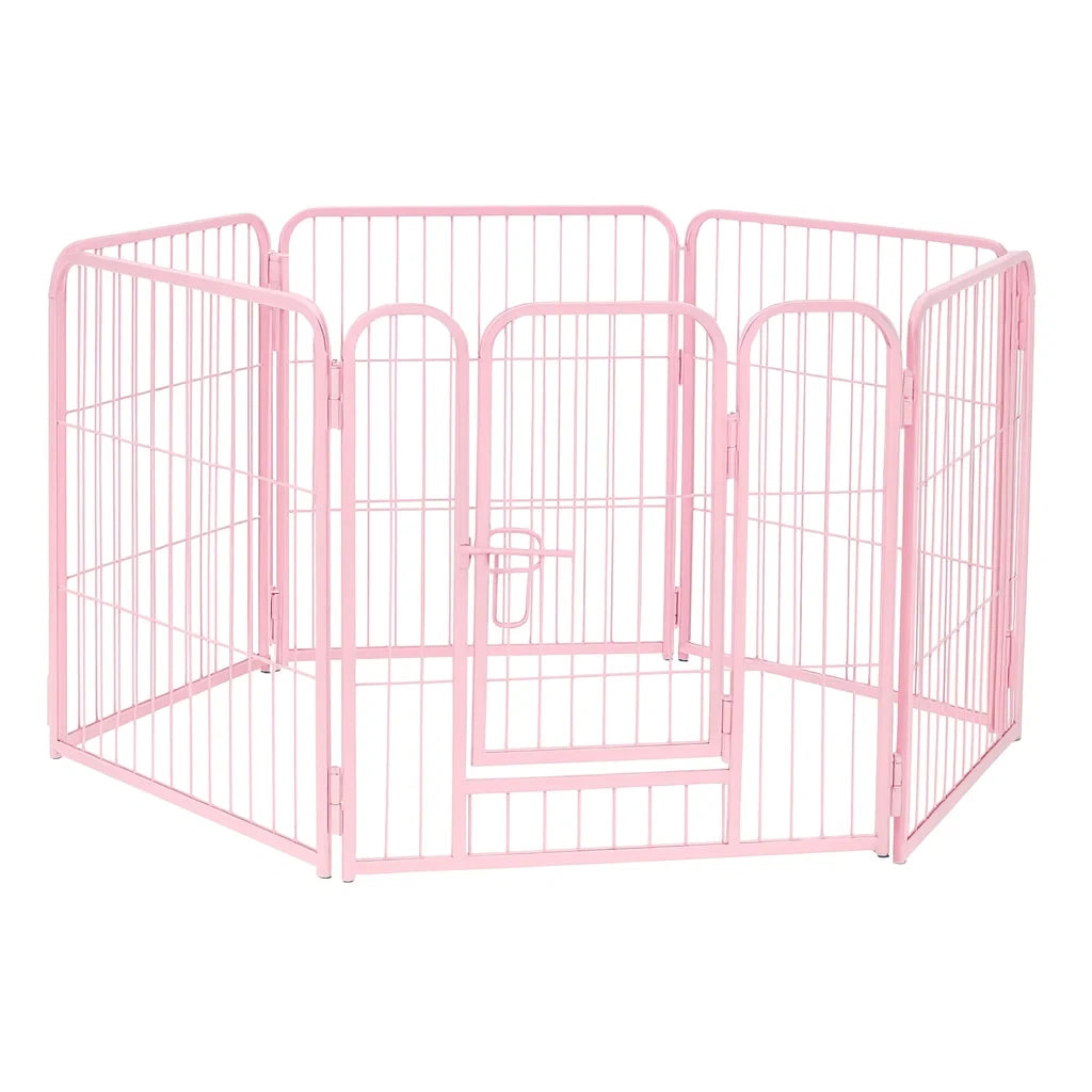 Metall Haustier Laufstall Rosa 6-Panel