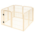 Welpenlaufstall aus Kunststoff Beige mit Tür 88x88x60 cm