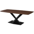 Rechteckiger Tisch Walnussfurnier Metallgestell 180x90x76 cm