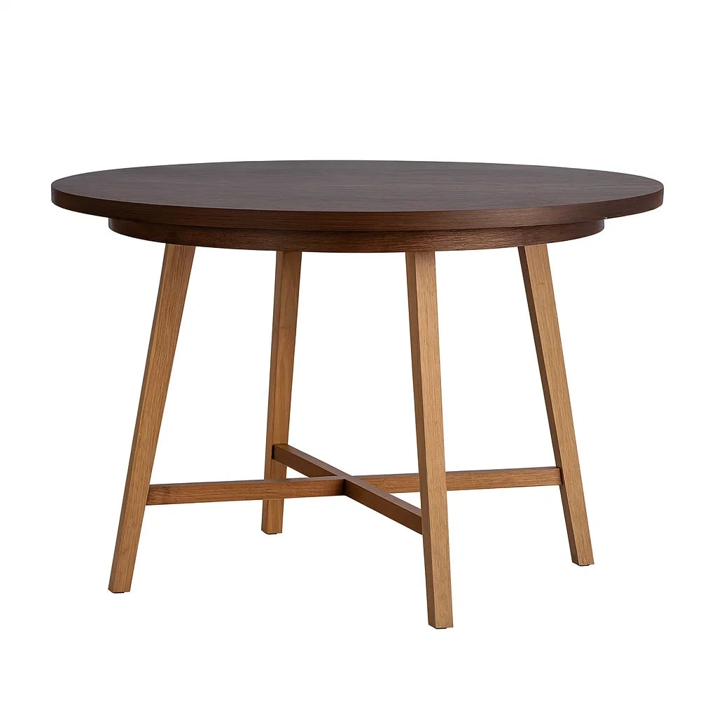 Runder Tisch aus Eichenholz Dunkelbraun Ø120cm