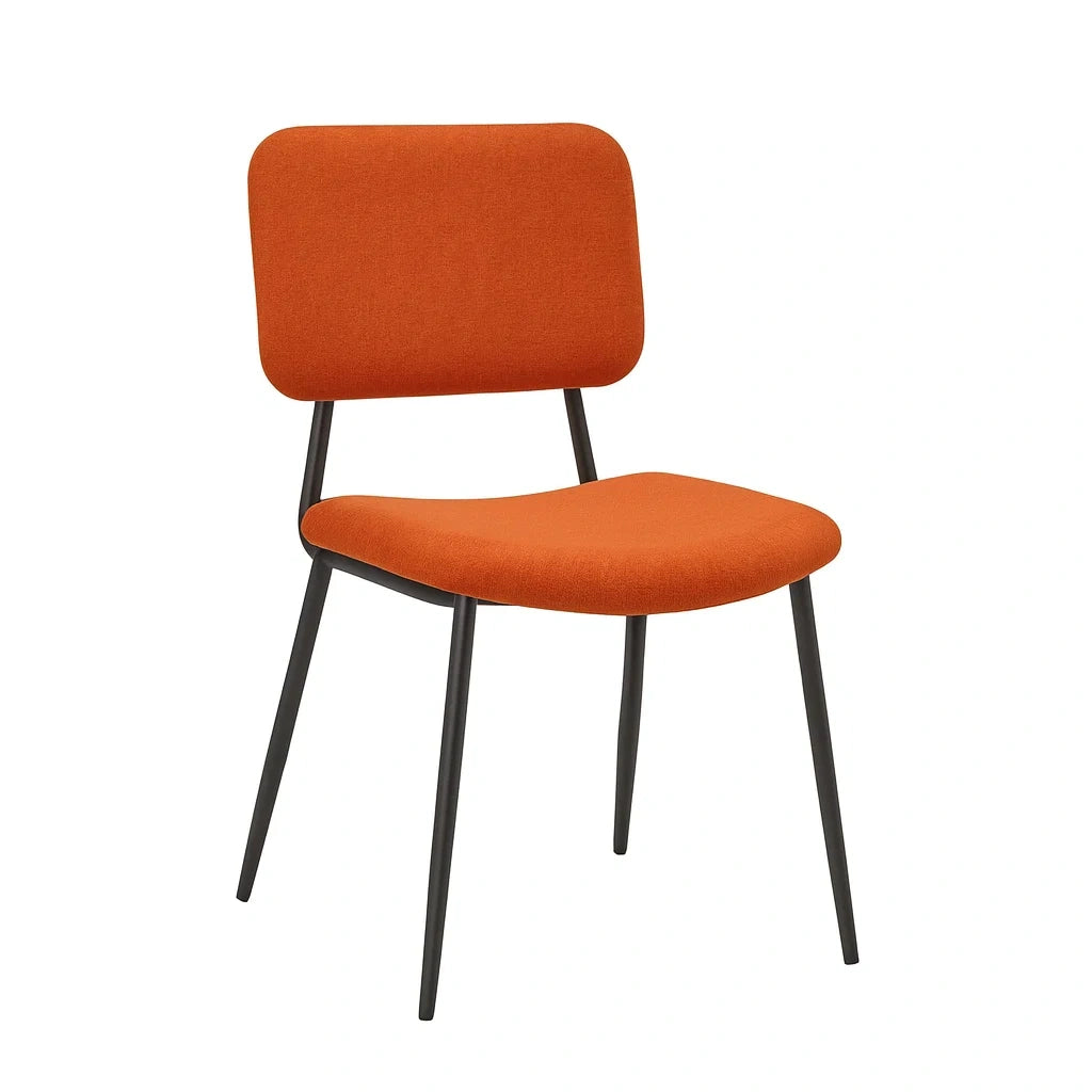 Esszimmerstuhl Orange Stoff Metall