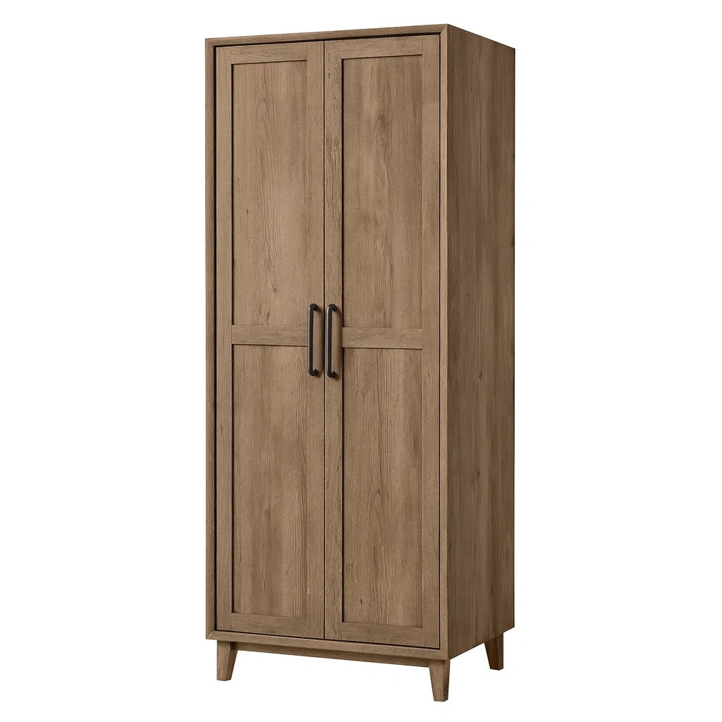 Kleiderschrank aus Massivholz mit 2 Türen, Eiche