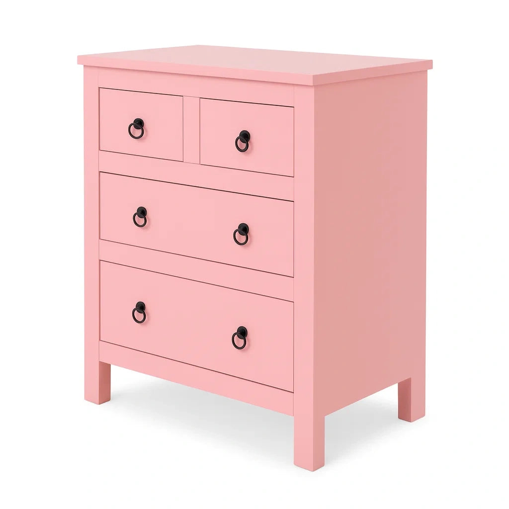Kommode MDF Holz Rosa mit 4 Schubladen