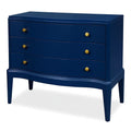 Kommode mit 3 Schubladen Blau Massivholz