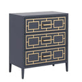 Holz Schubladenkommode Grau/Gold 3 Schubladen 65cm x 40cm x 80cm