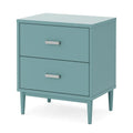 Nachttisch mit 2 Schubladen MDF Blau