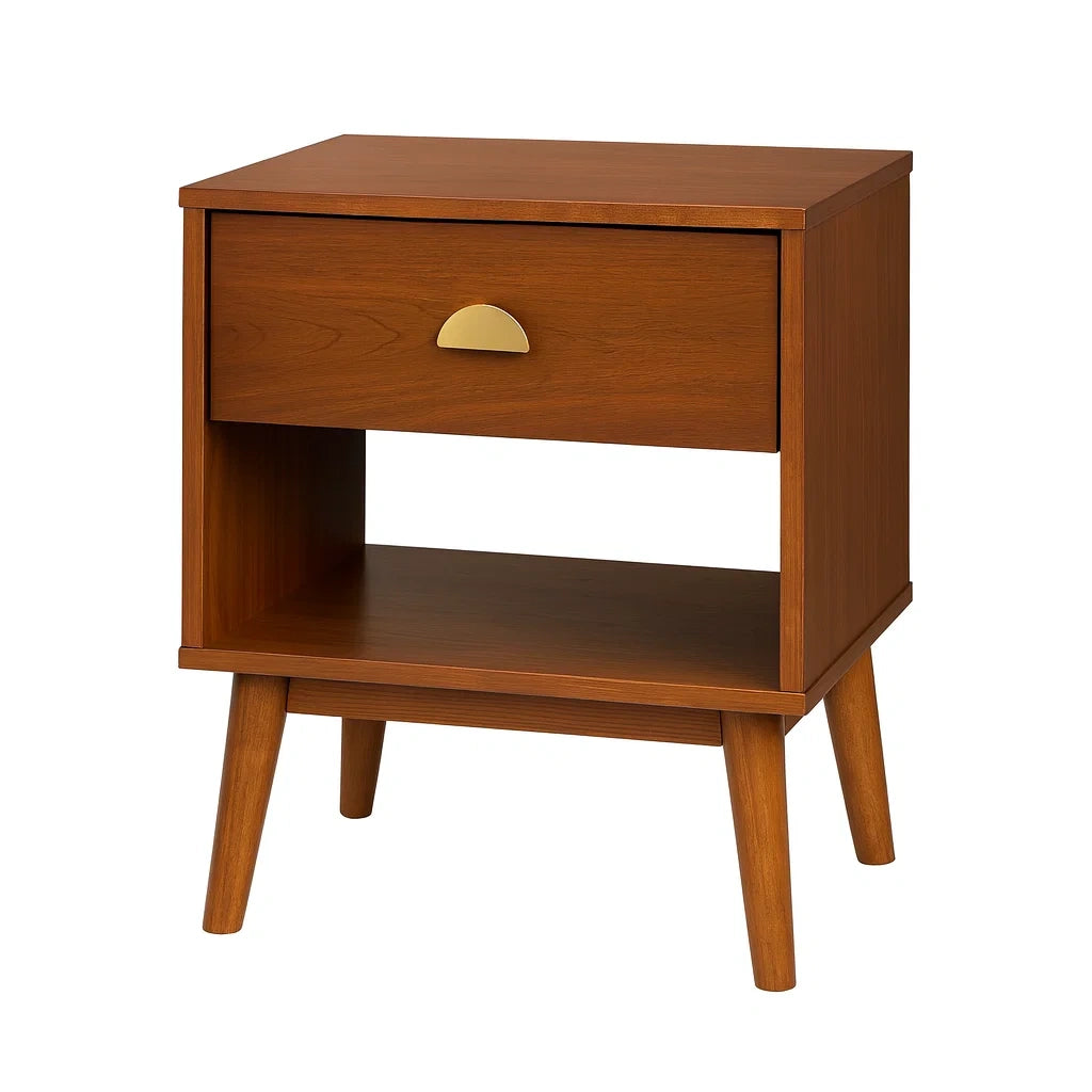 Holz Nachttisch Braun mit 1 Schublade 40x30x55 cm