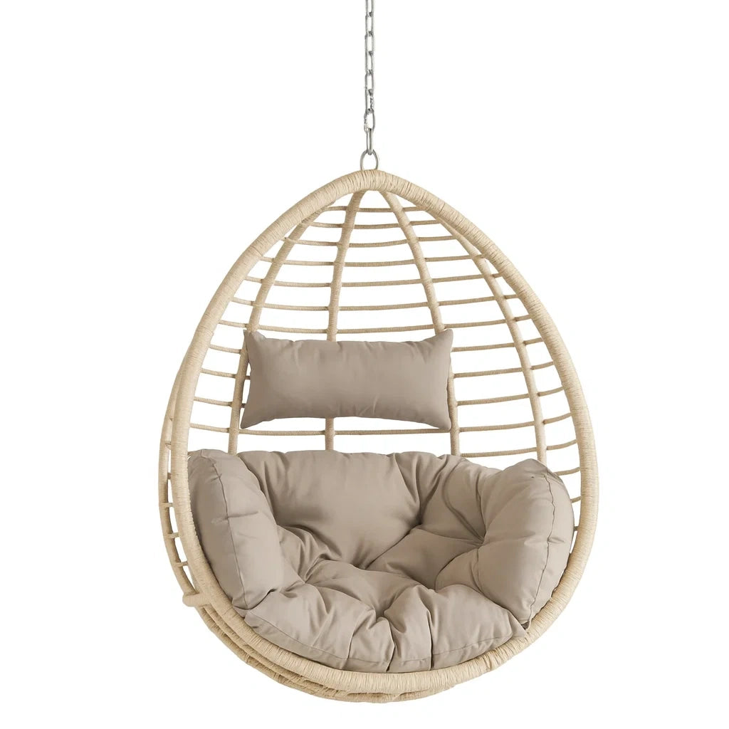 Hängesessel Ei-förmig Beige Rattan