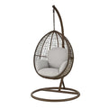 Freistehender Hängesessel aus Polyrattan mit Metallrahmen, Braun