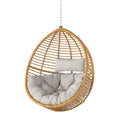 Hängesessel aus Rattan mit Polyesterkissen Natur/Beige