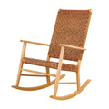 Schaukelstuhl aus Eichenholz und Rattan