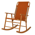 Schaukelstuhl aus Holz mit Polyestergewebe in Orange