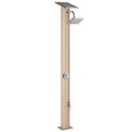 Solardusche mit Wasserhahn Beige Edelstahl 220 cm