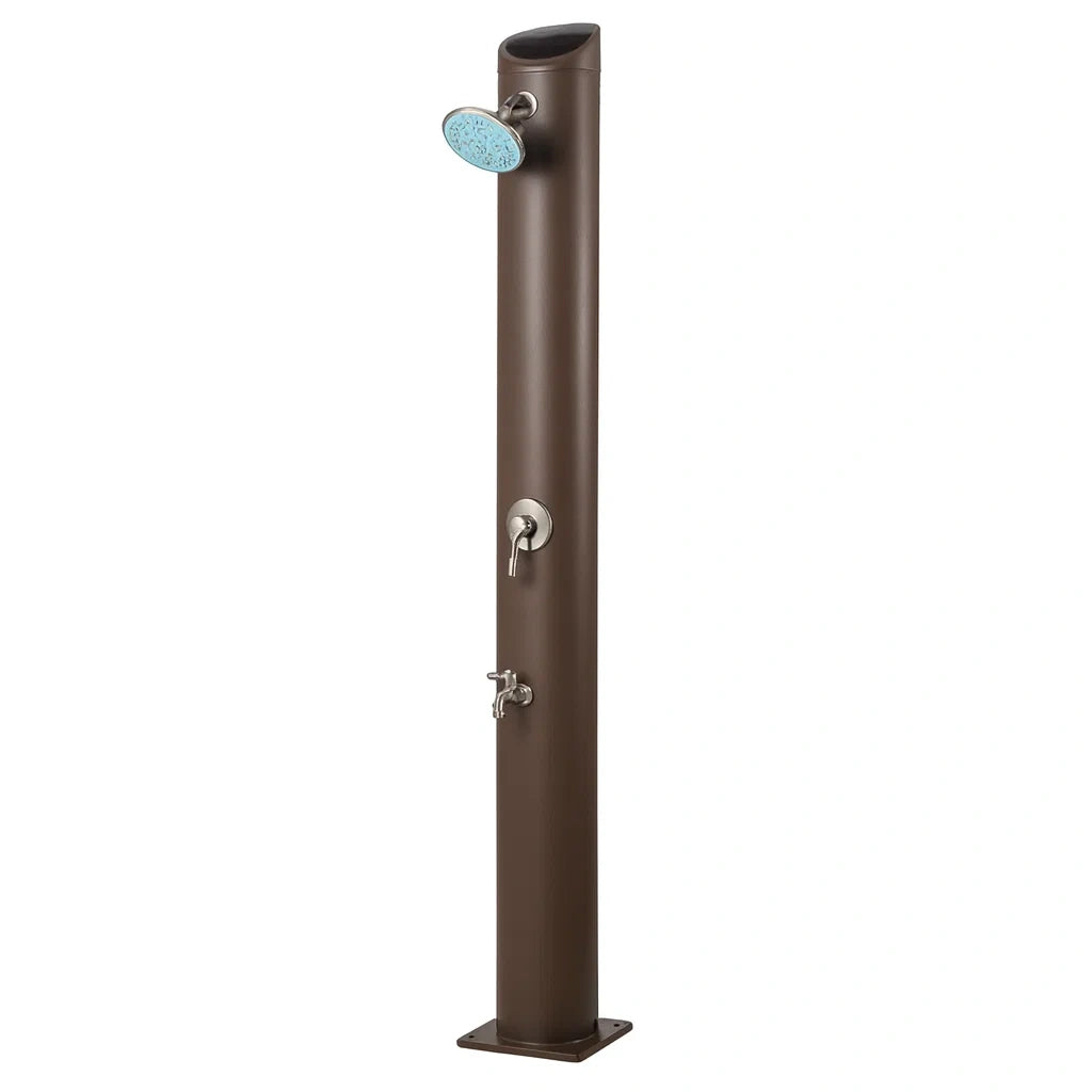 Solar-Gartendusche Aluminium 220 cm Braun
