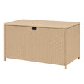 Garten Aufbewahrungsbox aus PE-Rattan Beige 120x50x60 cm