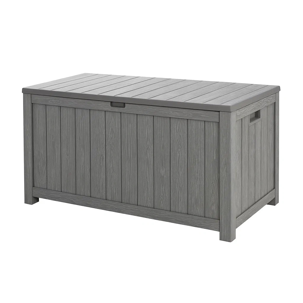 Garten-Aufbewahrungsbox Kunststoff Grau 132 cm