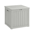 Aufbewahrungsbox Holzoptik Kunststoff Grau 45x45x50 cm