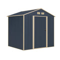 Metall Gartenhaus Blau Creme 213x127x185 cm