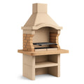 Grillkamin aus Beton mit Grillrost, Sand, 180x90x65 cm